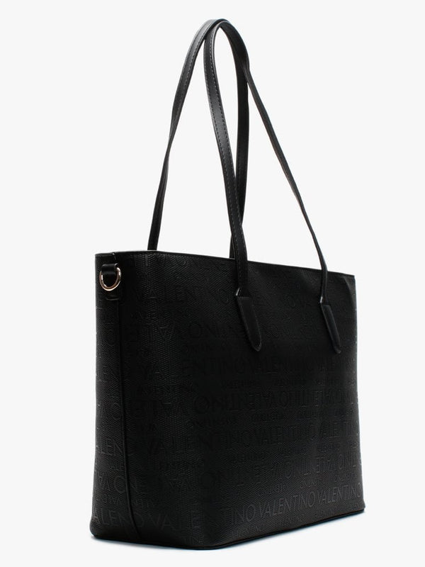 Dory Black Repeat Logo Tote Bag