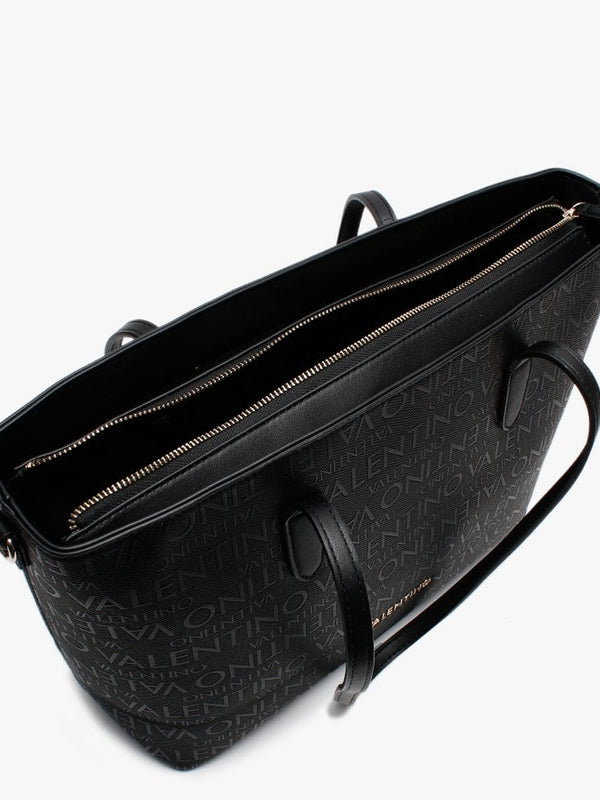Dory Black Repeat Logo Tote Bag