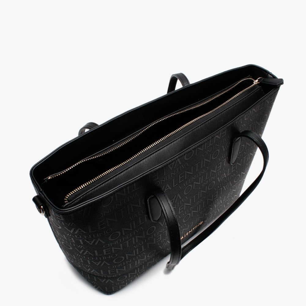 Dory Black Repeat Logo Tote Bag