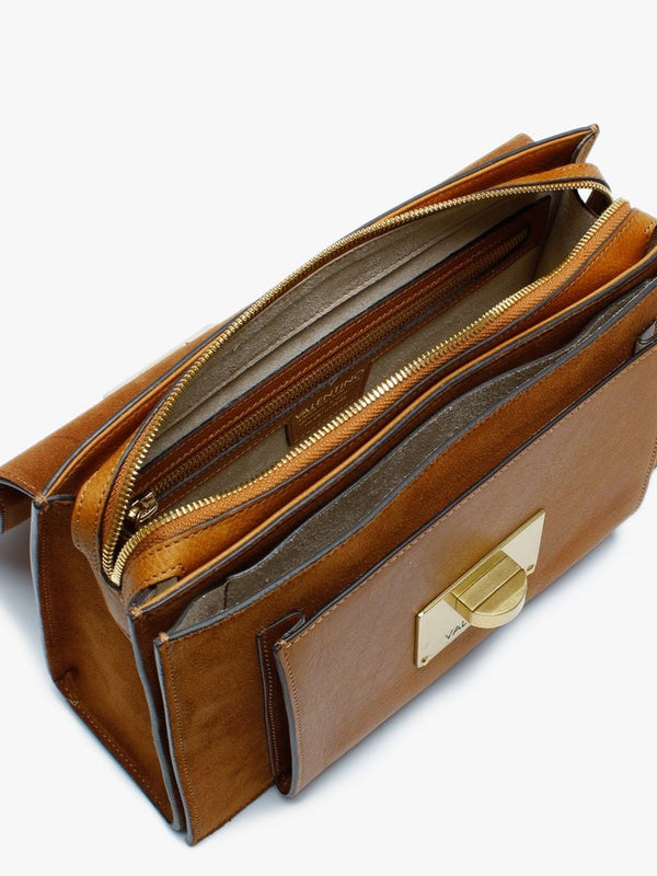 Vostok Tan Leather & Suede Satchel Bag