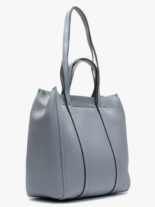 The Tag 27 Grey Pebbled Leather Tote Bag
