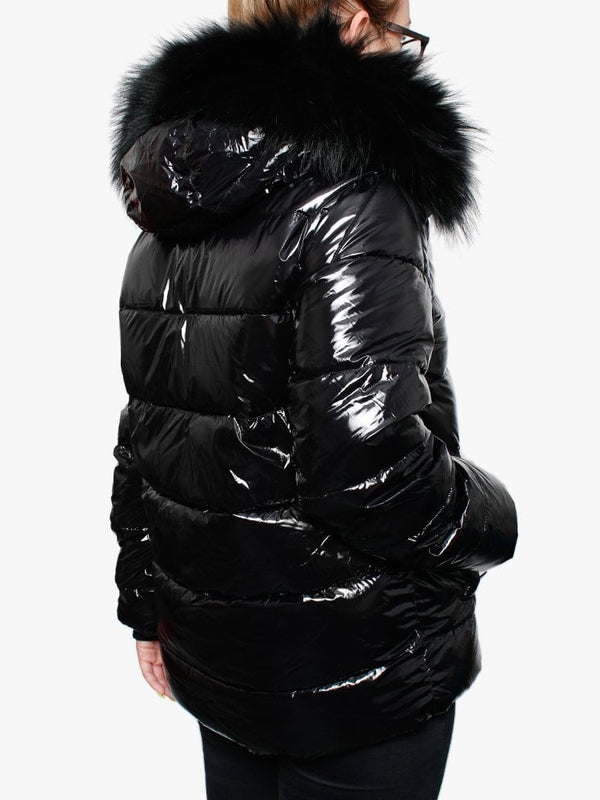 Universal Black Shiny Nylon Padded Jacket