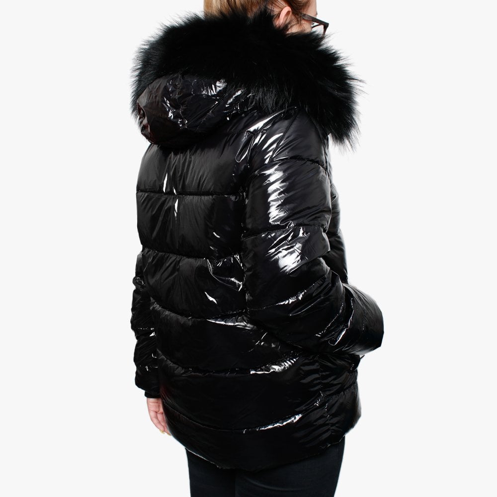 Universal Black Shiny Nylon Padded Jacket