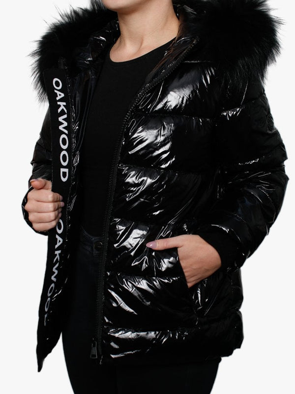 Universal Black Shiny Nylon Padded Jacket