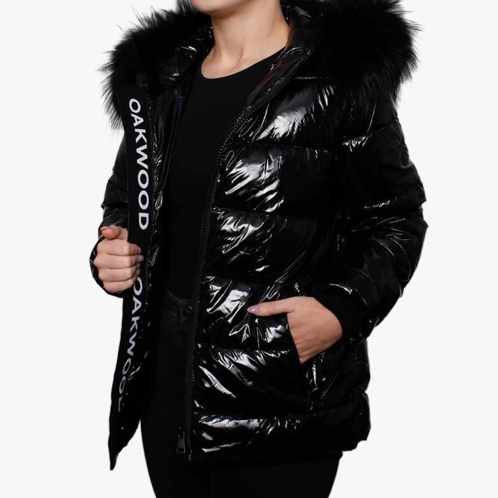 Universal Black Shiny Nylon Padded Jacket