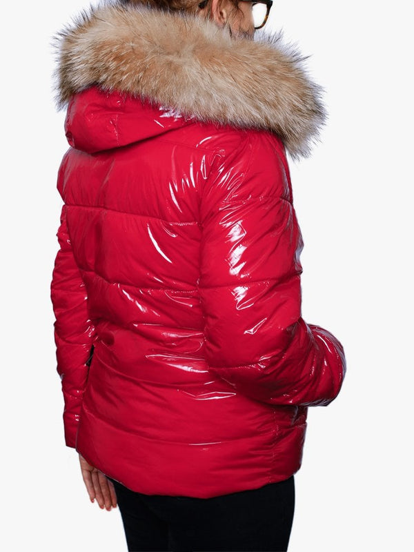 Universal Red Shiny Nylon Padded Jacket