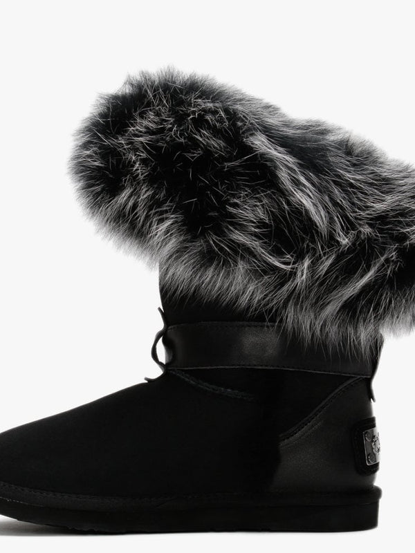 Tsar Short Black Double Faced Sheepskin Ankle Boots