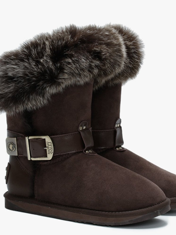 Tsar Short Brown Double Faced Sheepskin Ankle Boots