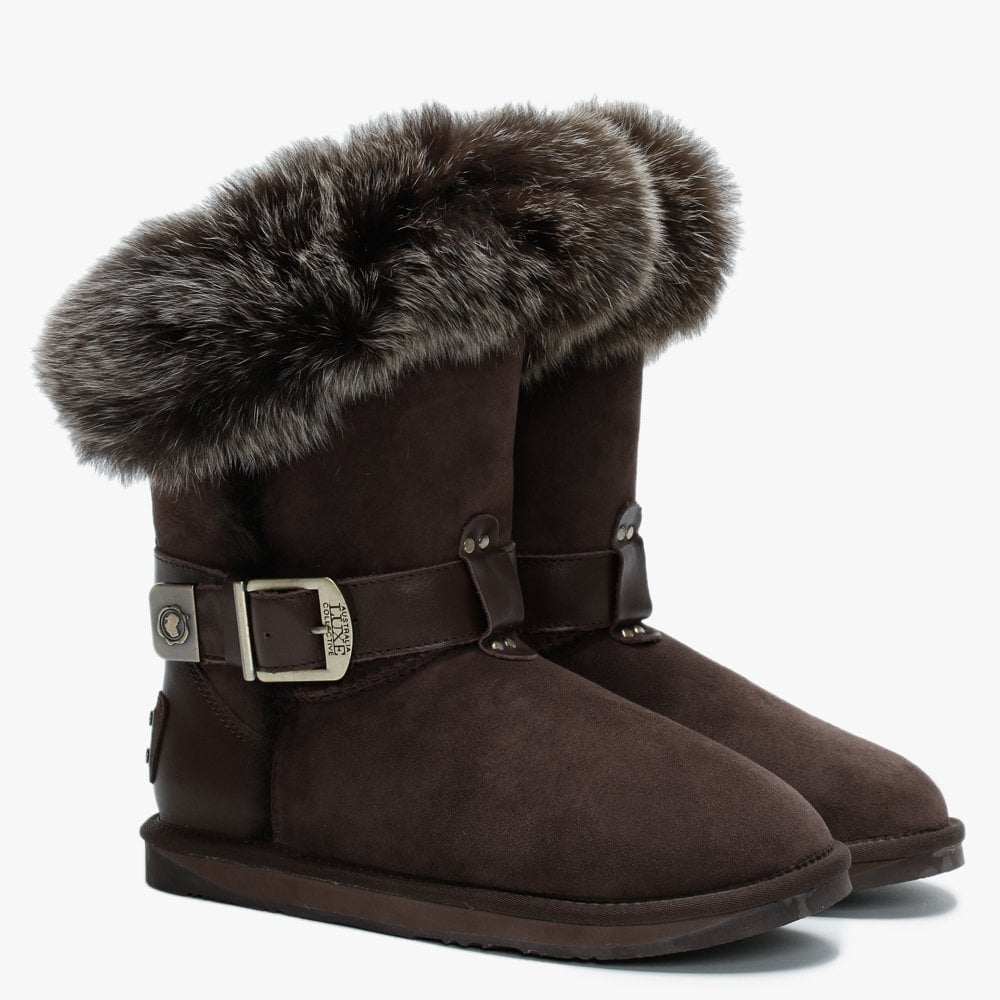 Tsar Short Brown Double Faced Sheepskin Ankle Boots