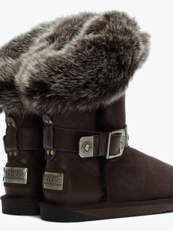 Tsar Short Brown Double Faced Sheepskin Ankle Boots