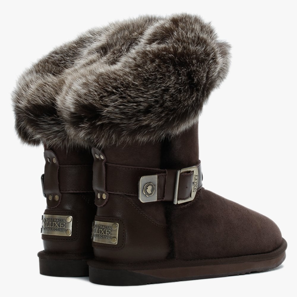 Tsar Short Brown Double Faced Sheepskin Ankle Boots