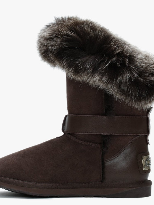 Tsar Short Brown Double Faced Sheepskin Ankle Boots