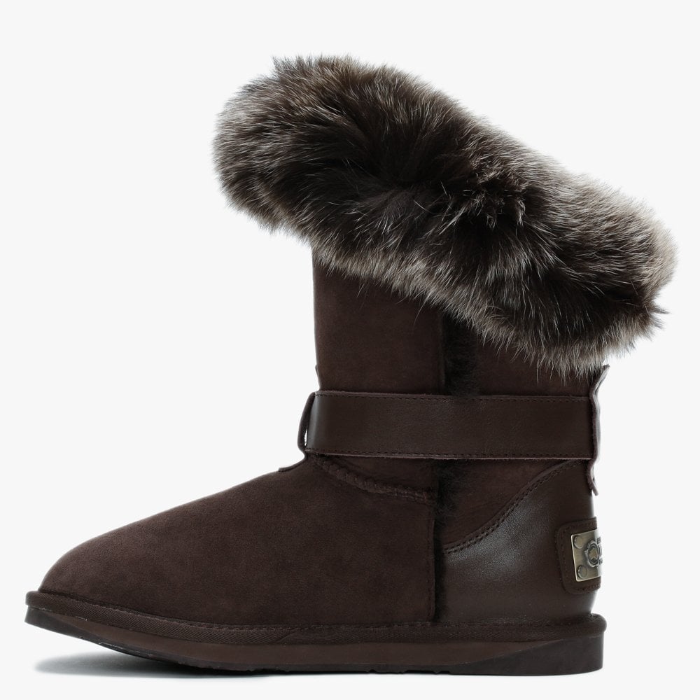 Tsar Short Brown Double Faced Sheepskin Ankle Boots