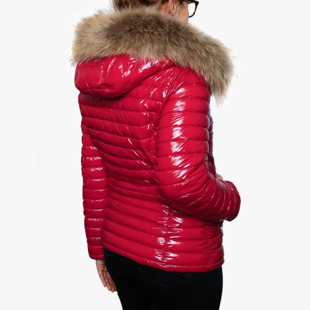 Jolia Red Shiny Nylon Padded Jacket