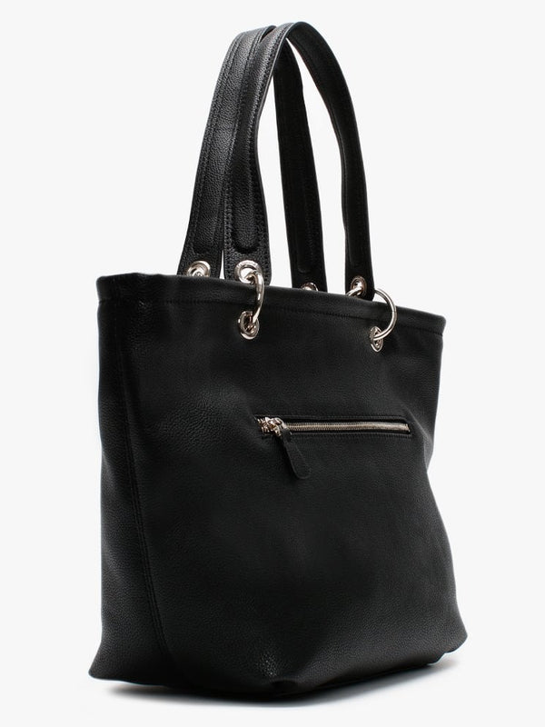 Michy Black Grainy Tote Bag