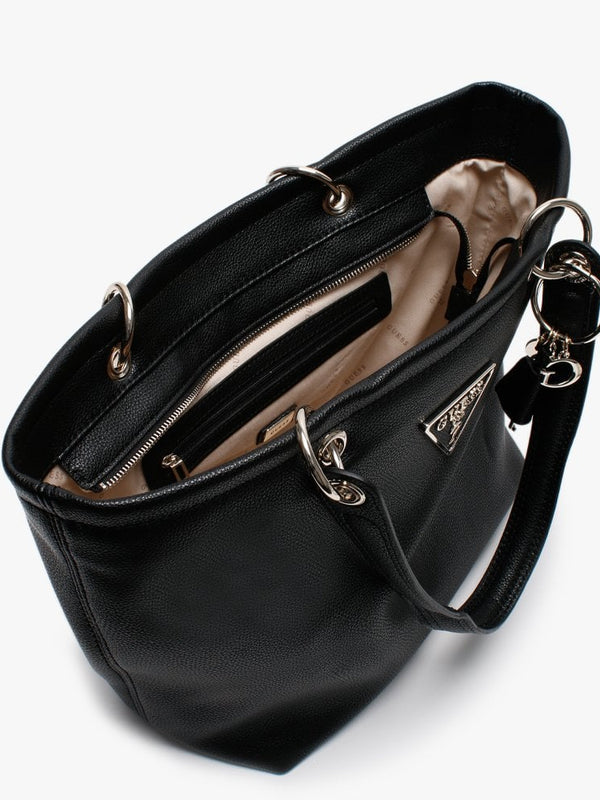 Michy Black Grainy Tote Bag