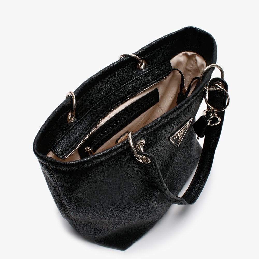 Michy Black Grainy Tote Bag