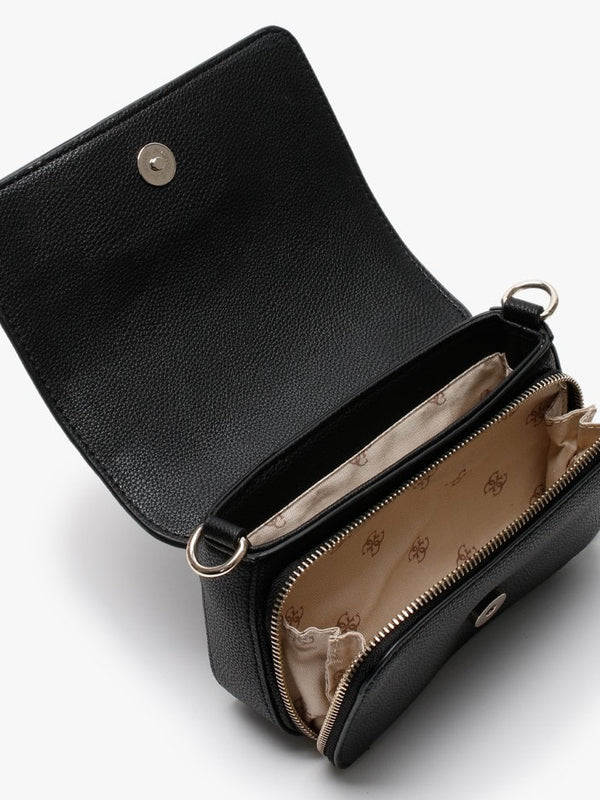Annarita Black Textured Mini Cross Body Bag