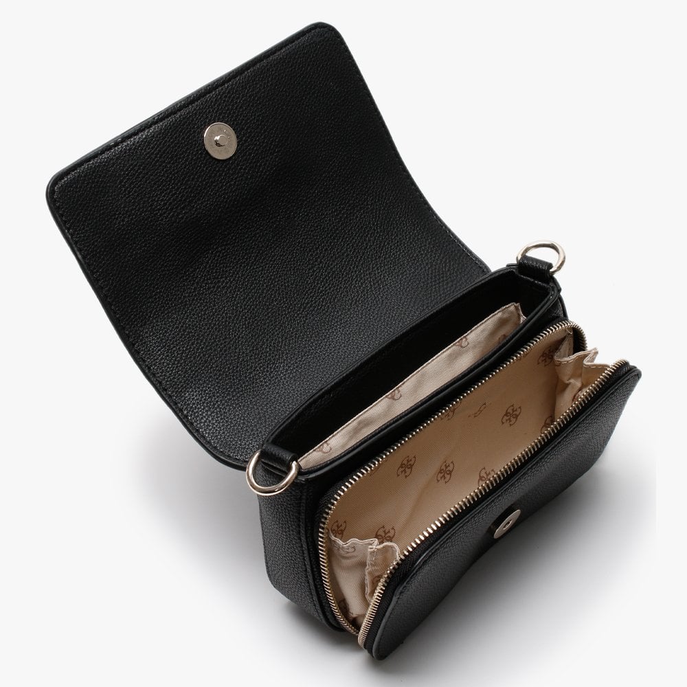 Annarita Black Textured Mini Cross Body Bag