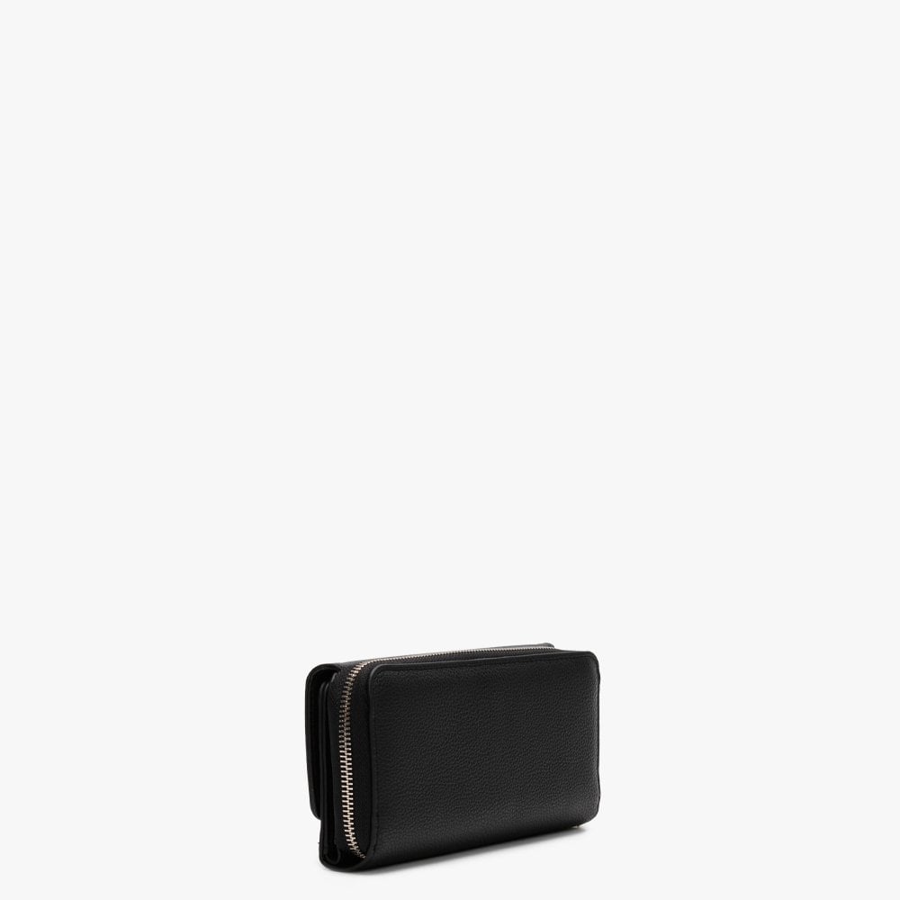 Digital Black Textured Large Purse