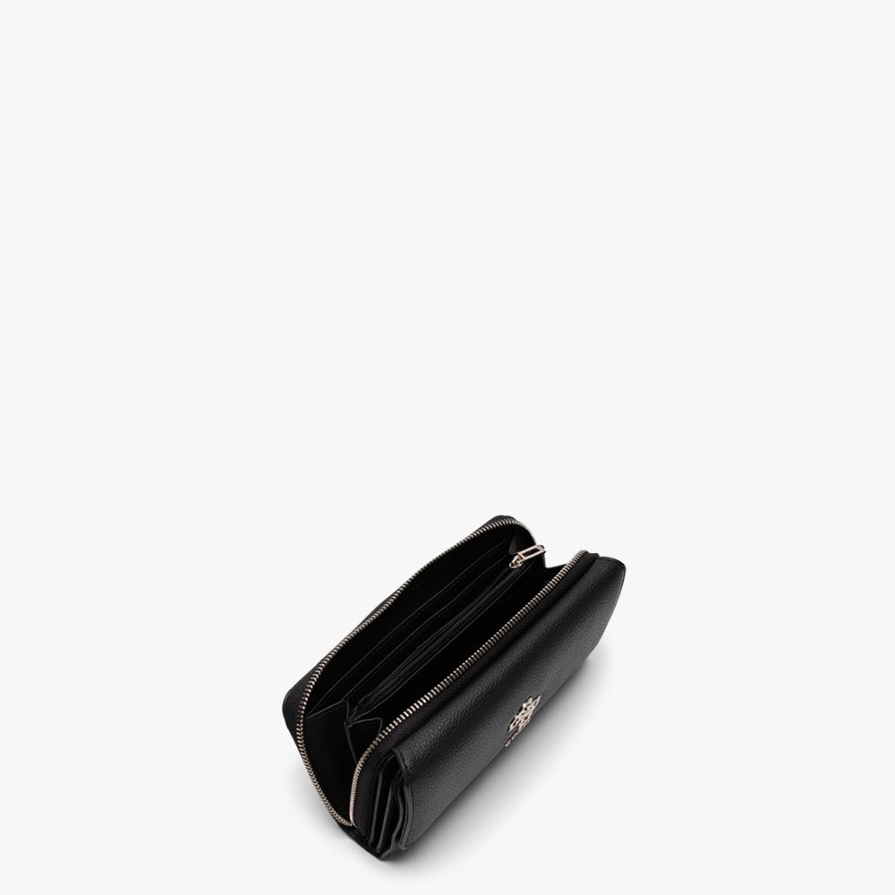 Digital Black Textured Large Purse