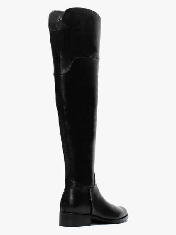 Sesta Black Leather Over The Knee Boots