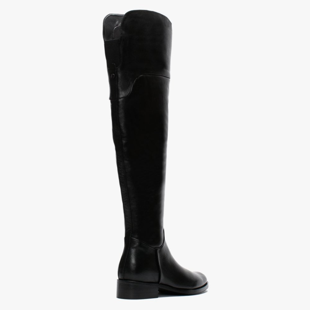 Sesta Black Leather Over The Knee Boots