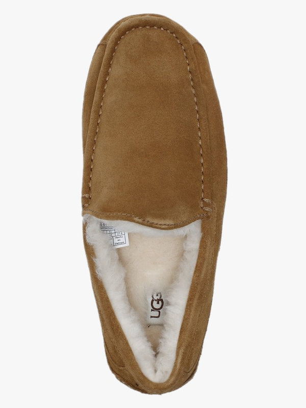 Men’s Ascot Chestnut Suede Shearling Slippers