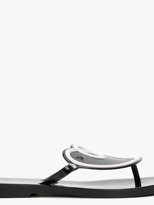x Melissa Sun Heart Black Contrast Flip Flops