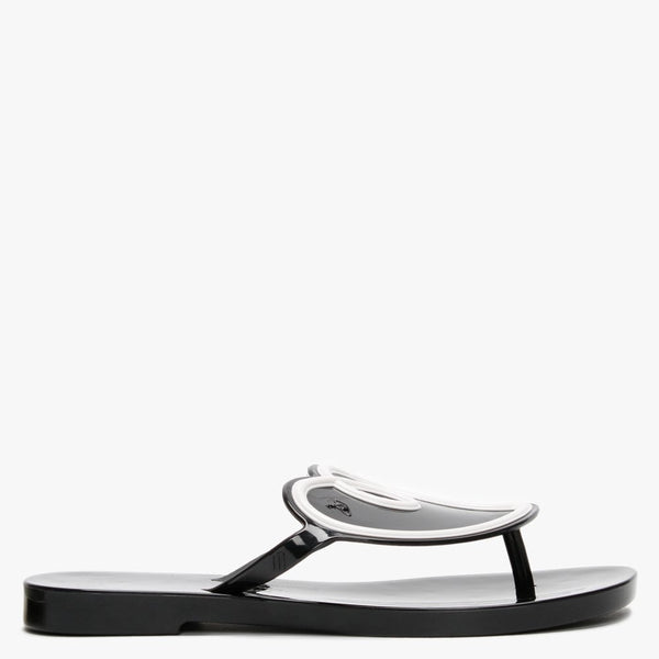 x Melissa Sun Heart Black Contrast Flip Flops