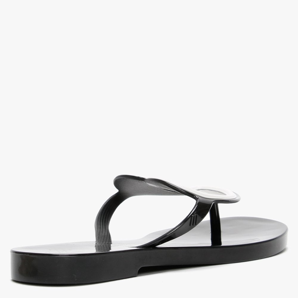 x Melissa Sun Heart Black Contrast Flip Flops
