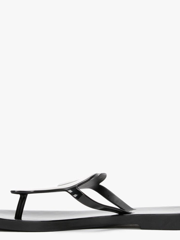 x Melissa Sun Heart Black Contrast Flip Flops