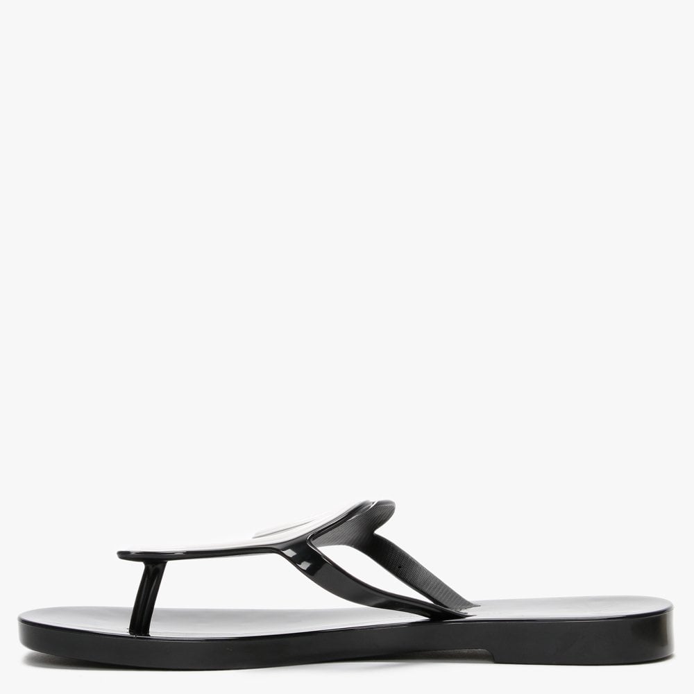 x Melissa Sun Heart Black Contrast Flip Flops