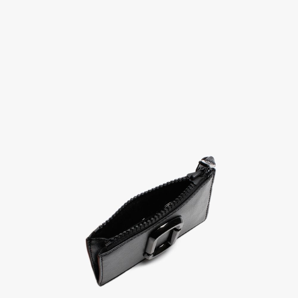 Snapshot DTM Black Leather Top Zip Wallet