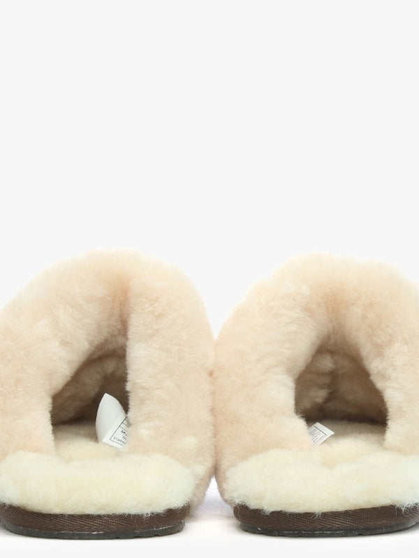 Women's Scuffette Espresso Suede Shearling Slippers