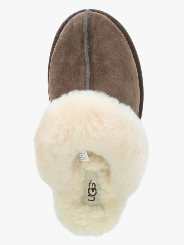 Women's Scuffette Espresso Suede Shearling Slippers