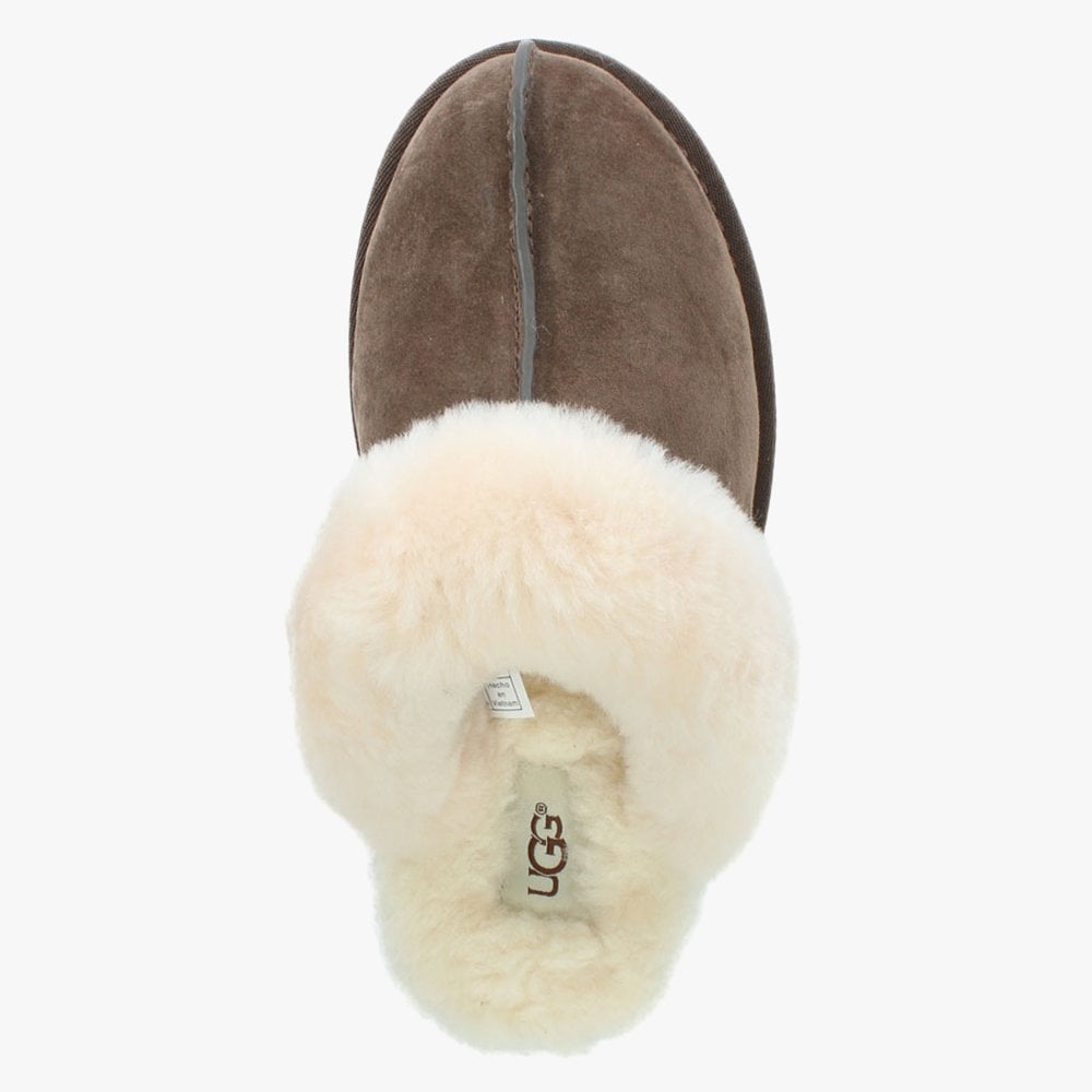 Women's Scuffette Espresso Suede Shearling Slippers
