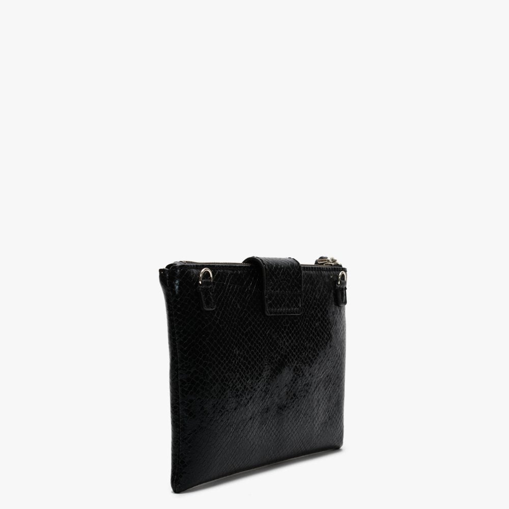 Night Twist Black Reptile Cross-Body Bag