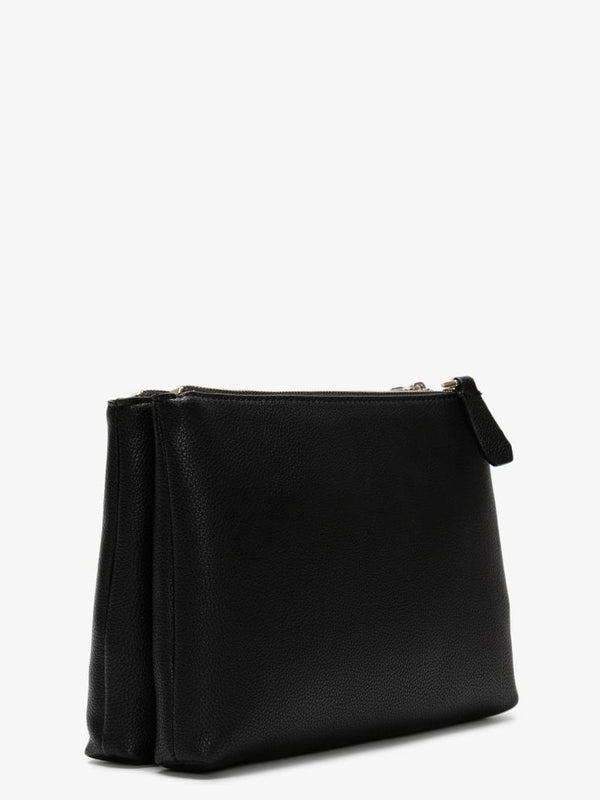 Michy Mini Double Zip Black Grainy Cross-Body Bag