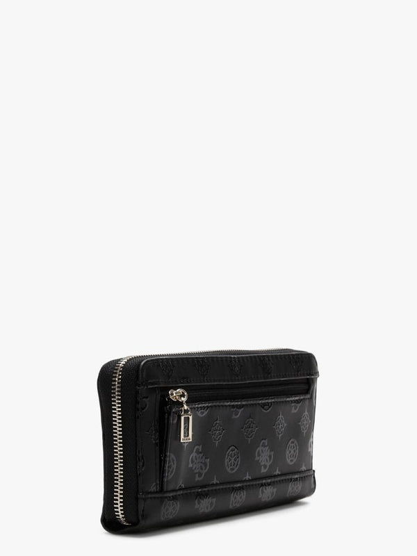 Kamryn Stamp Black Zip Around Wallet