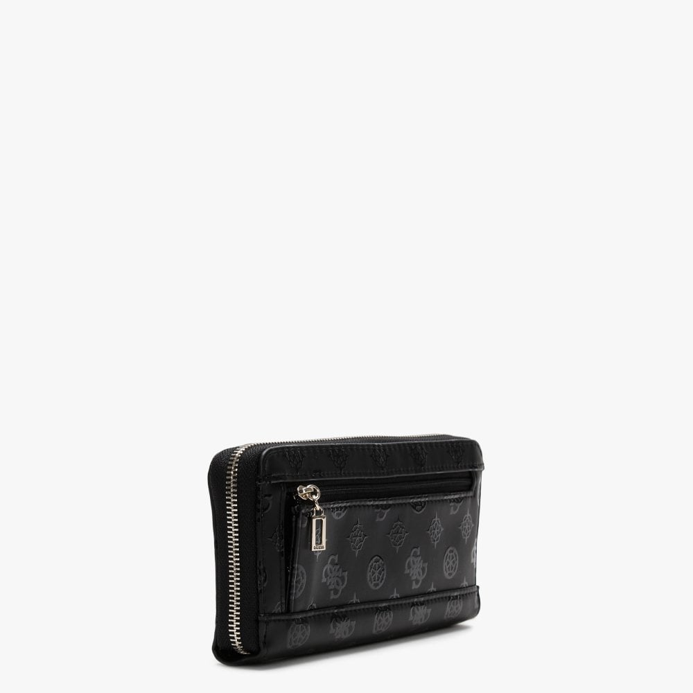 Kamryn Stamp Black Zip Around Wallet