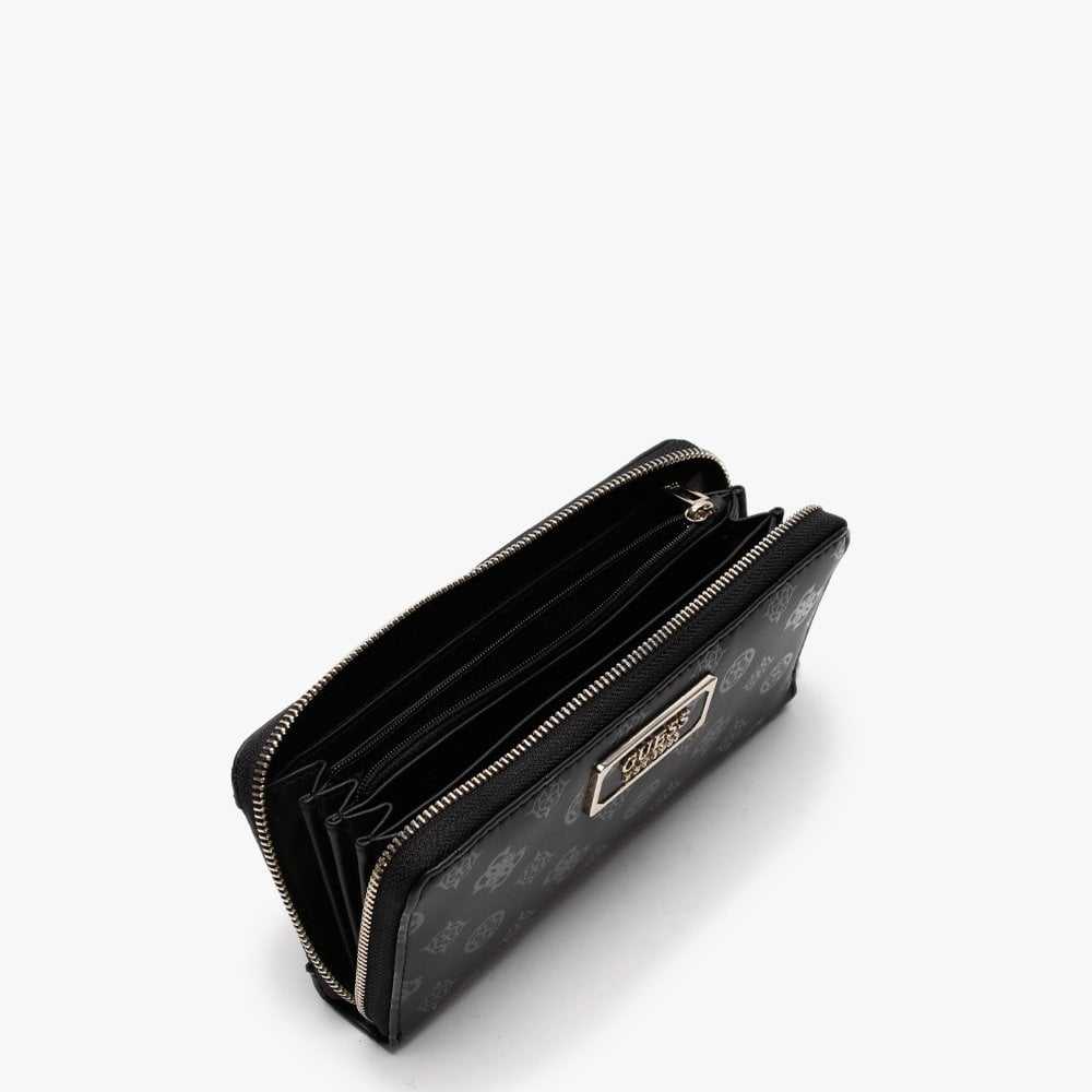 Kamryn Stamp Black Zip Around Wallet