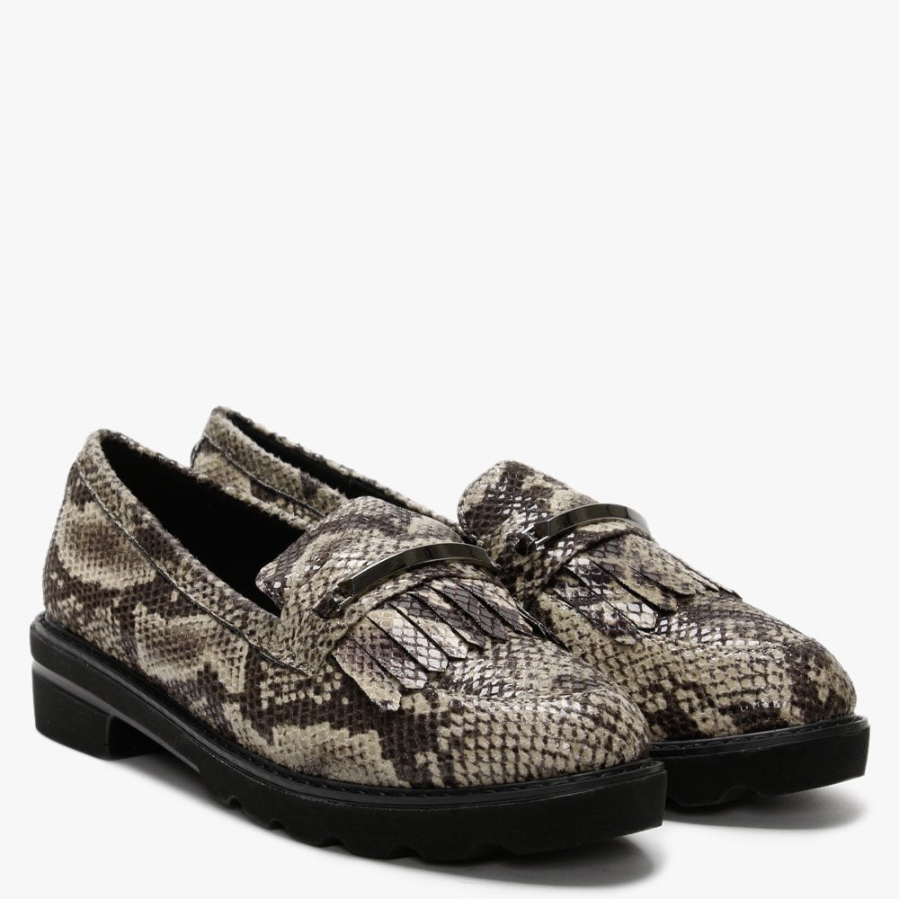 Edeena Reptile Fringed Loafers