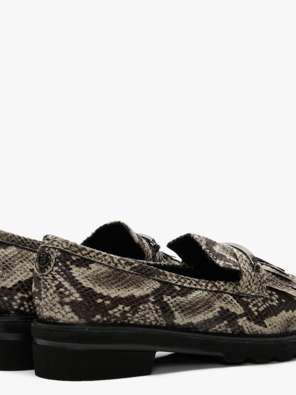 Edeena Reptile Fringed Loafers