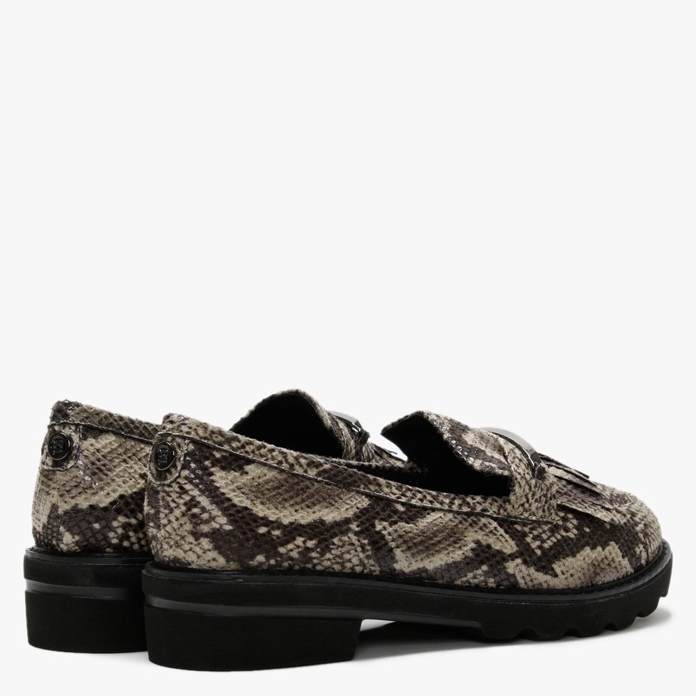 Edeena Reptile Fringed Loafers