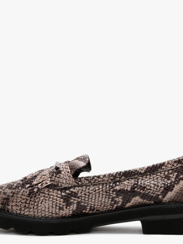 Edeena Reptile Fringed Loafers