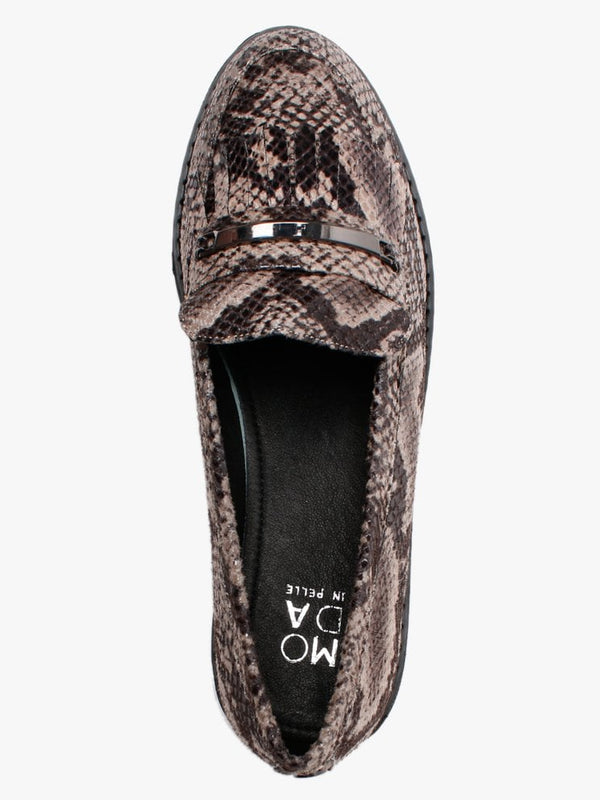 Edeena Reptile Fringed Loafers