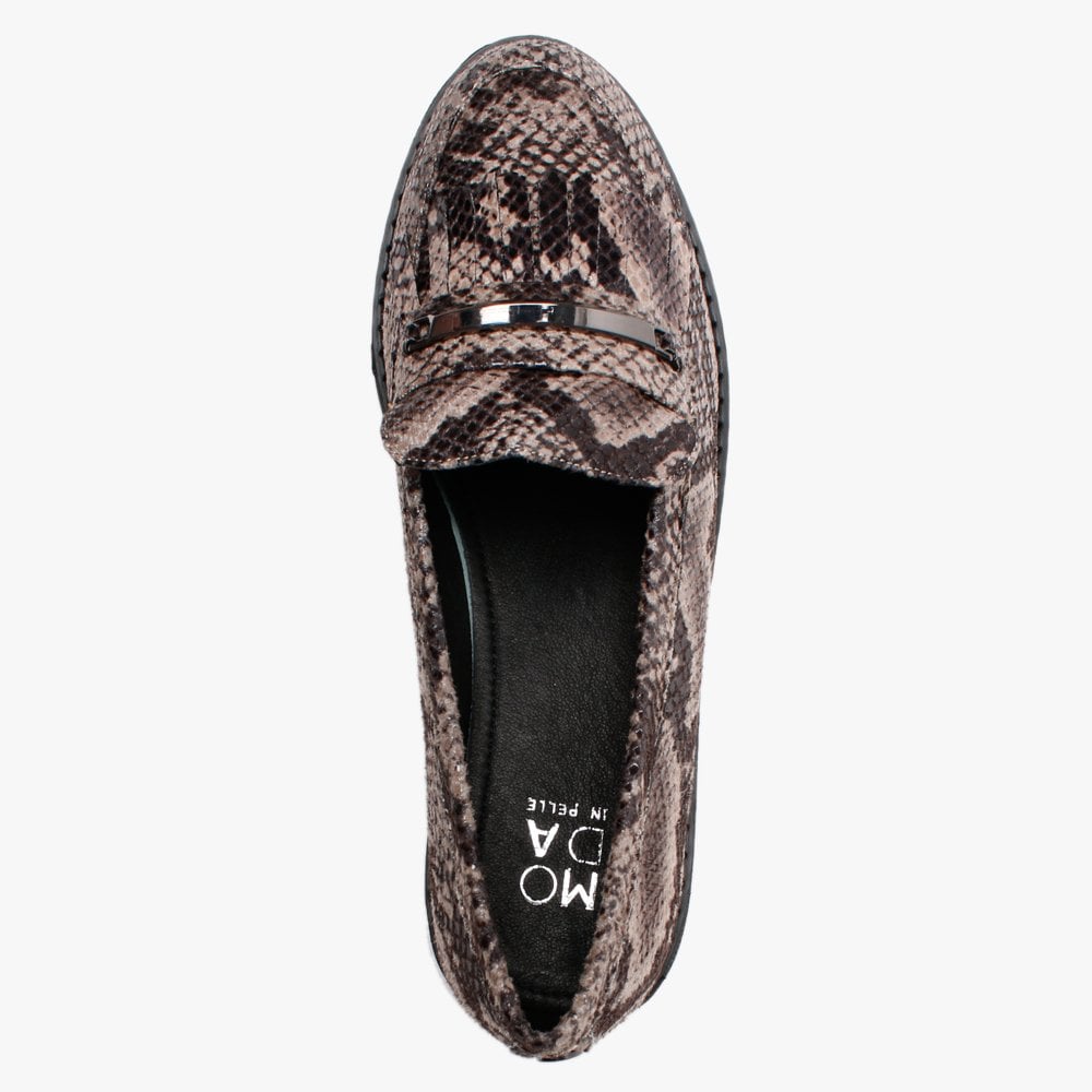 Edeena Reptile Fringed Loafers