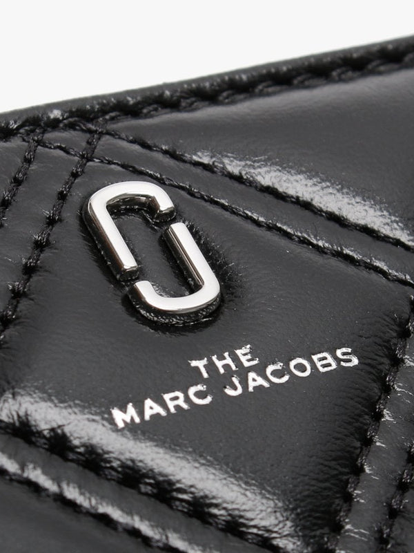 Softshot Quilted Black Leather Compact Wallet