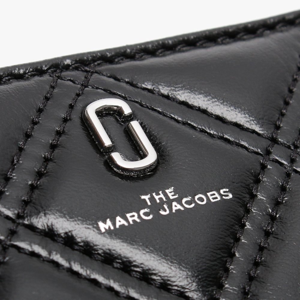 Softshot Quilted Black Leather Compact Wallet